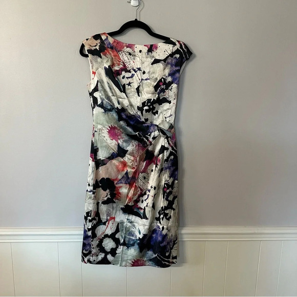 Suzy Chin for Maggy Boutique Women’s Sleeveless Multicolored Silk Dress Sz 4 GUC - Picture 2 of 11